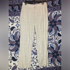 Madewell Beige Windowpane Straight Leg Pants
